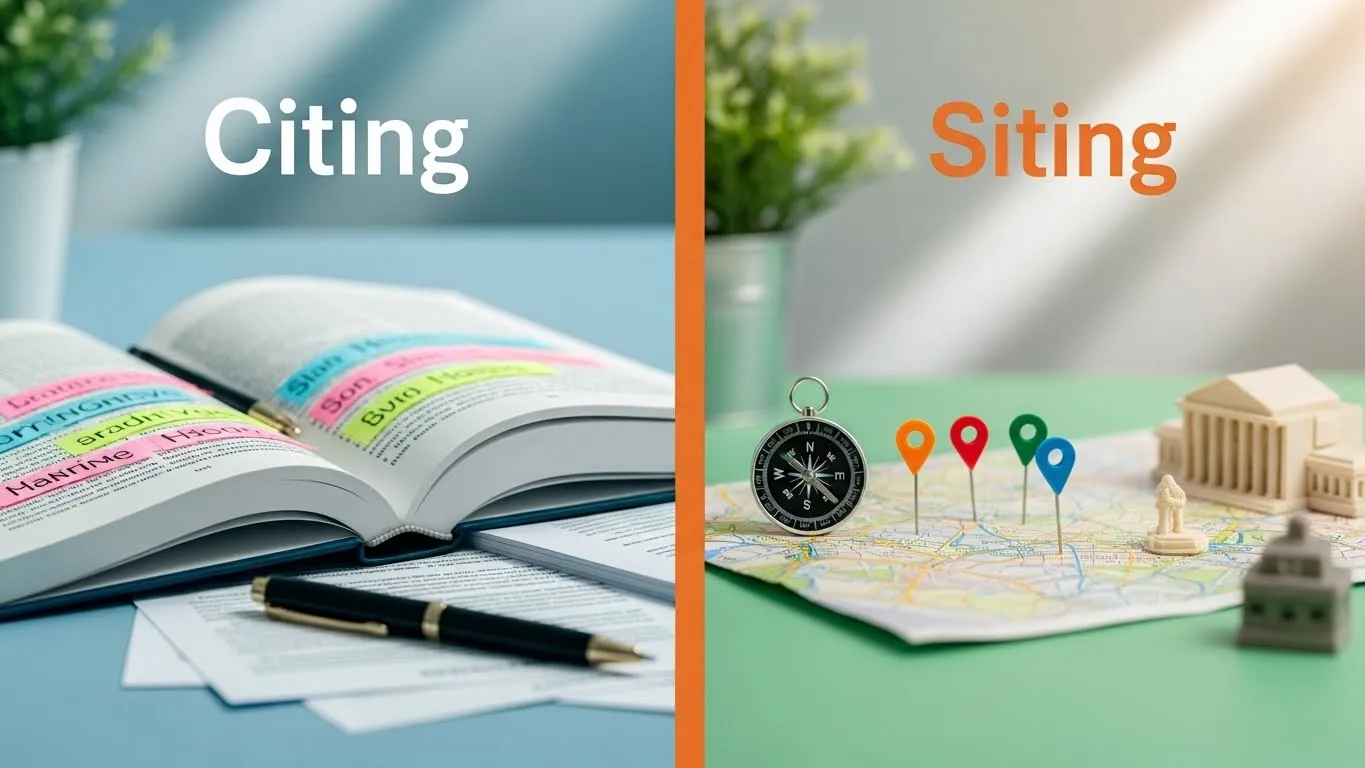 Citing vs Siting