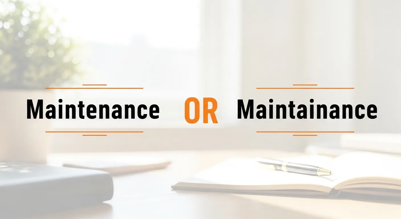 Maintainance or Maintenance