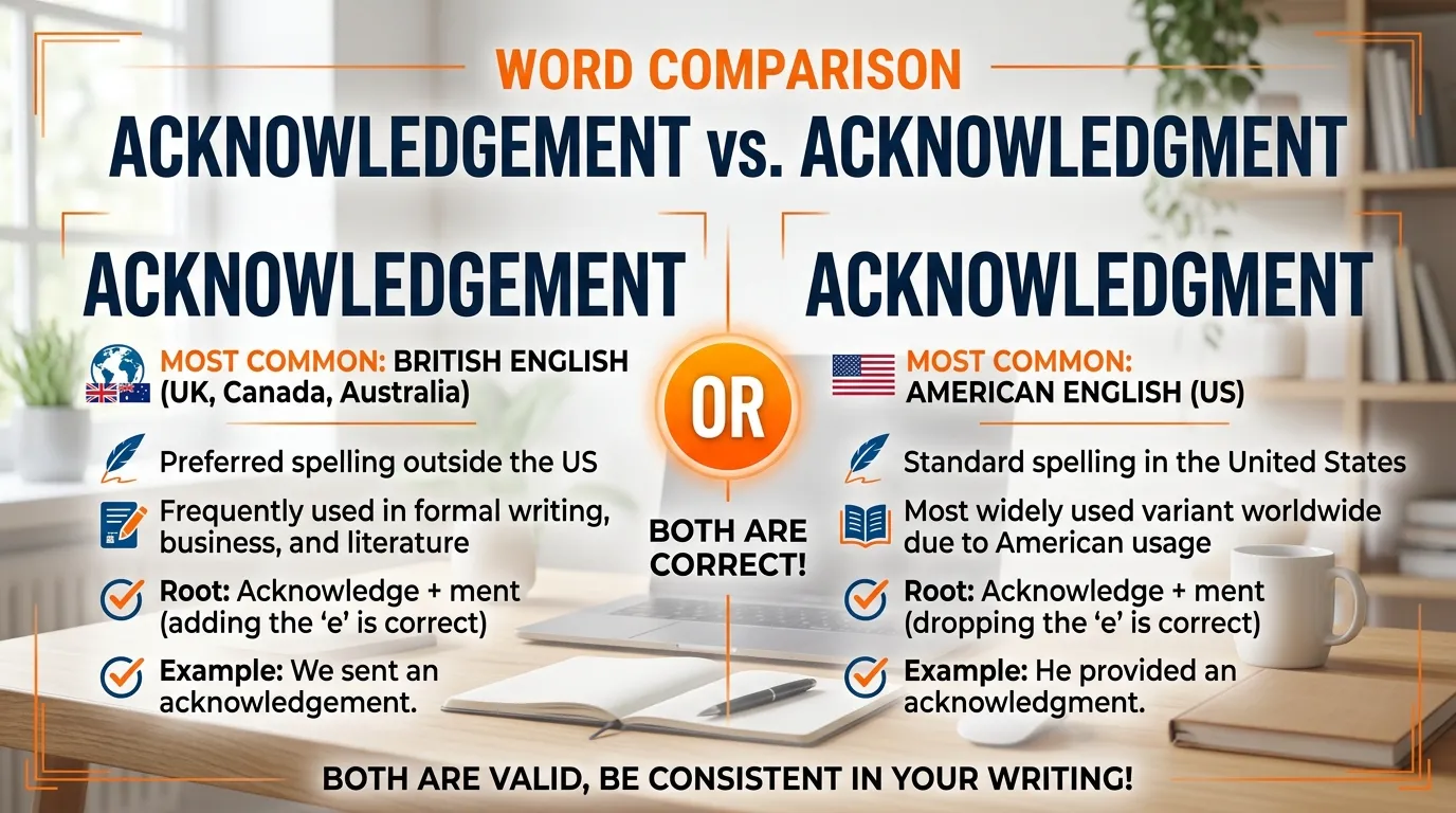 acknowledgement or acknowledgment